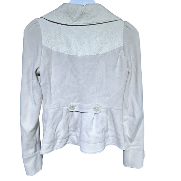 Y2K Free People Cream Knit and Lace Jacket FP Size 2 US Small - Picture 8 of 14